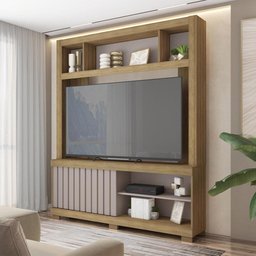 Estante Home Para TV até 65 Polegadas Bambam Marrom Caemmun - 1