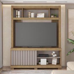 Estante Home Para TV até 65 Polegadas Bambam Marrom Caemmun - 5