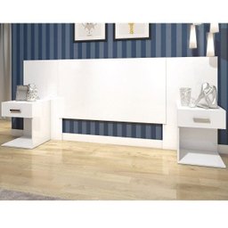 Cabeceira Extensível Casal/Queen 2 Mesas de Apoio Calenda Henn - 1 Cabeceira Extensível Casal/Queen 2 Mesas de Apoio Calenda Henn - 1