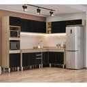 Ver imagem 2 de Armário de Cozinha Modulada de Canto 8 Peças Cp01 Balcão Castanho/preto - Lumil
