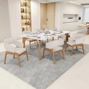 Ver imagem 2 de Kit 04 Cadeiras de Jantar e Estar Living Estofada Lince L02 Linho Cru - Lyam Decor