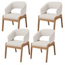 Ver imagem 1 de Kit 04 Cadeiras de Jantar e Estar Living Estofada Lince L02 Linho Cru - Lyam Decor