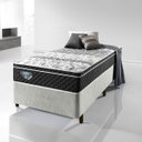 Ver imagem 2 de Cama Box Solteiro 88x188 Courino Linho Branco com Colchão Mola Verticoil
