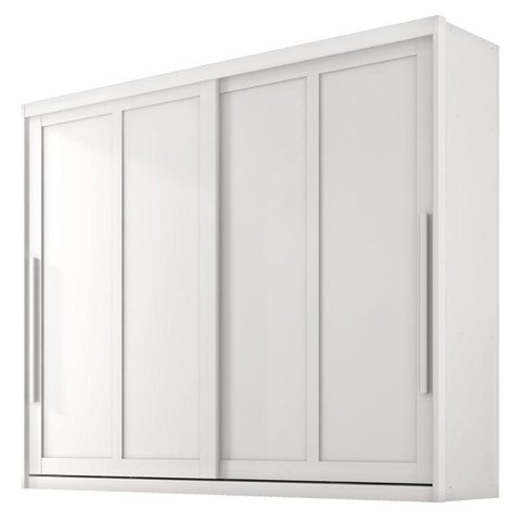 Guarda Roupa Casal Atraente 2 Portas 6 Gavetas Branco Absoluto Semi Fosco - Zanzini