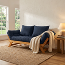 Ver imagem 4 de Sofá Japão Futon Acquablock Azul Royal Madeira Cor Mel