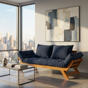 Ver imagem 7 de Sofá Japão Futon Acquablock Azul Royal Madeira Cor Mel