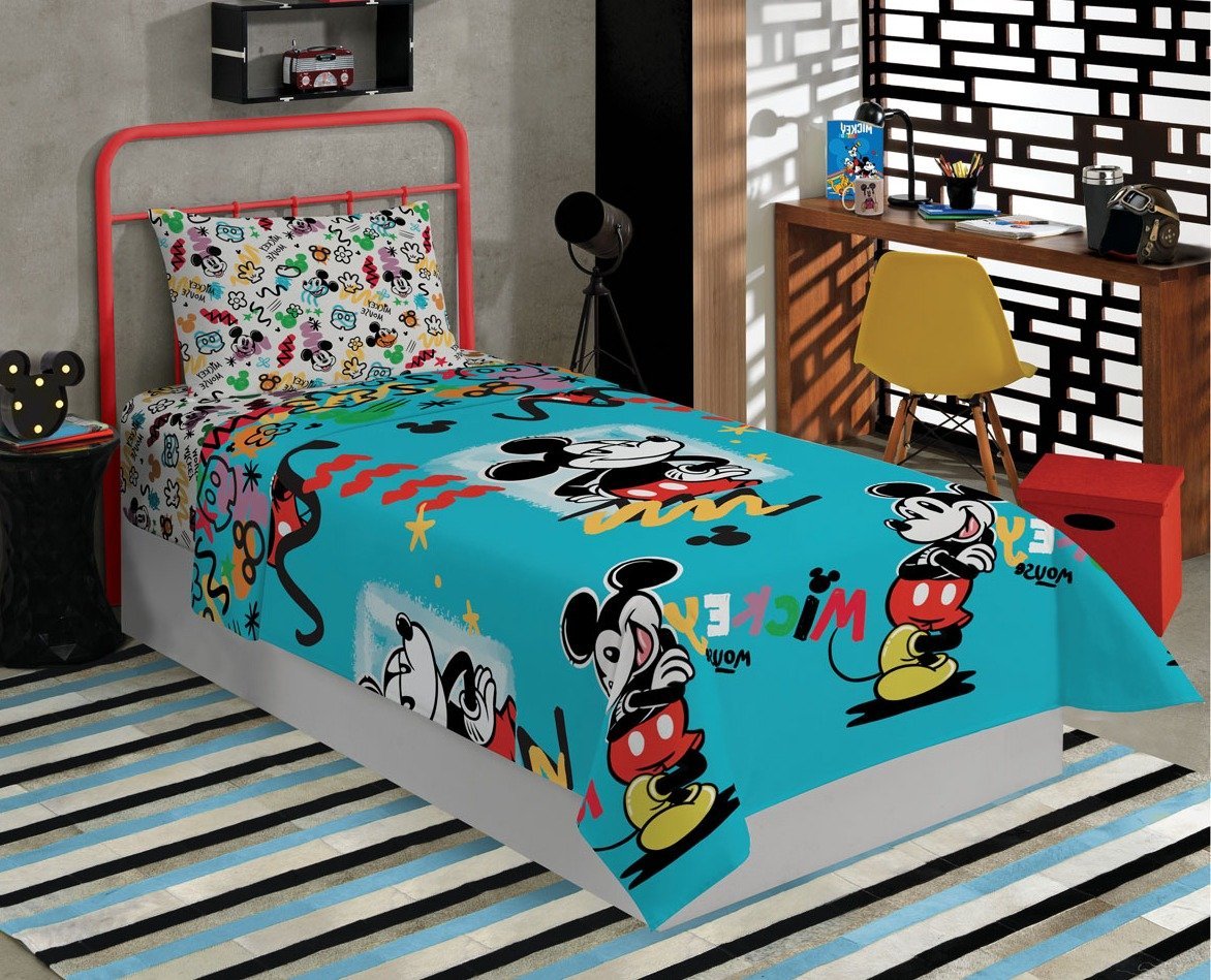 Jogo de Cama Lençol Solteiro Infantil Mickey Menino 2 Pecas Lepper - 2