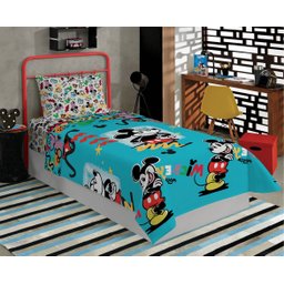 Jogo de Cama Lençol Solteiro Infantil Mickey Menino 2 Pecas Lepper - 2