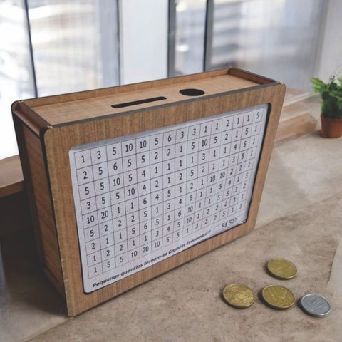 Cofrinho Cofre Guardar Dinheiro Woodbox Japones Poupança Cla