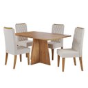 Ver imagem 2 de Conjunto Sala de Jantar Talento Mesa 120x80cm e 4 Cadeiras Iza Mel/bege - Casa Giulia