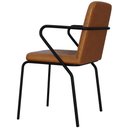 Ver imagem 5 de Kit 08 Cadeiras Estofada para Sala de Jantar com Braço Loft Preto C01 Courino Caramelo - Lyam Decor