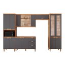 Ver imagem 2 de Cozinha Modulada 5 Peças em MDF Elena Cinamomo e Titanium