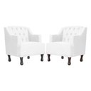 Ver imagem 1 de Kit 2 Poltronas Estofada para Hall de Entrada Genesis Suede Branco - Lm Decor