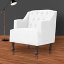 Ver imagem 2 de Kit 2 Poltronas Estofada para Hall de Entrada Genesis Suede Branco - Lm Decor