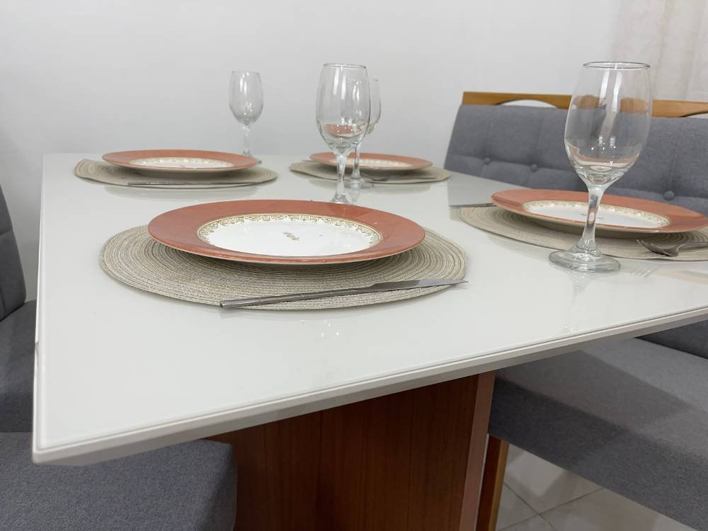 Mesa de Jantar com 4 Cadeiras 1.20x0.90 Helo/nicole – Mel/off White/cinza - 3