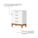 Ver imagem 5 de Quarto de Bebê Completo 3 Peças com Berço Minicama 2 em 1, Cômoda e Guarda Roupa 3 Portas em MDF Flip Branco Fosco