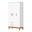 Ver mais imagens de Quarto de Bebê Completo 3 Peças com Berço Minicama 2 em 1, Cômoda e Guarda Roupa 3 Portas em MDF Flip Branco Fosco