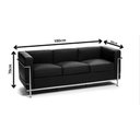Ver imagem 4 de Sofá 3 Lugares Le Corbusier Premium em Couro Sintetico Preto