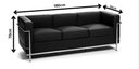 Ver imagem 4 de Sofá 3 Lugares Le Corbusier Premium em Couro Sintetico Preto