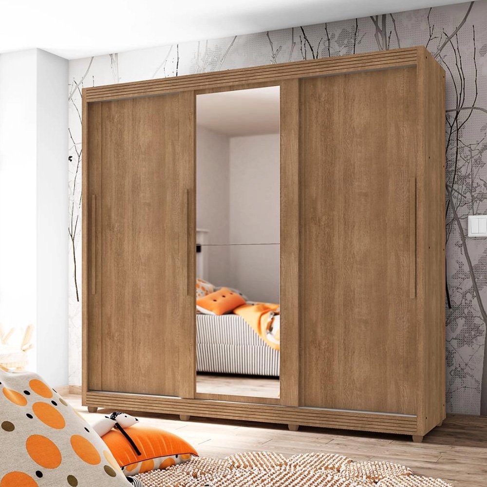 Phantom（パーネヴィーノ）等5本セット Guarda Roupa Casal com Espelho 3 Portas 5 Gavetas Veneto Móveis