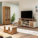 Ver imagem 1 de Kit 3 Peças para Sala de Estar Rack, Mesa de Centro e Cristaleira Murano