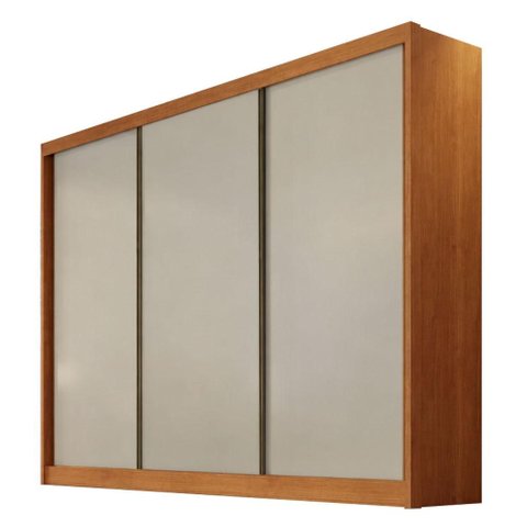Guarda Roupa Casal Lôgan Plus 3 Portas 4 Gavetas Cinamomo Fendi - Novo Horizonte