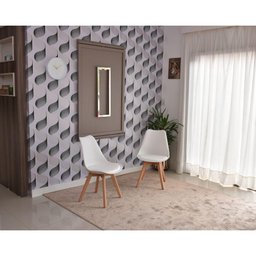 Conjunto de Mesa Dobrável Retrátil 1,40 Volpi Inox + 2 Cadeiras Leda - Branca - 3