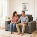 Ver mais imagens de Sofá Retrátil Reclinável 2 Lugares 106x150cm Confortável