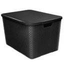 Ver imagem 2 de Caixa Organizadora Rattan Cesto com Tampa 15 Litros