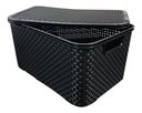 Ver imagem 1 de Caixa Organizadora Rattan Cesto com Tampa 15 Litros