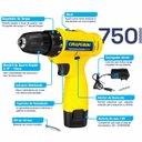 Ver imagem 2 de Furadeira Parafusadeira Chiaperini 750 3/8 A Bateria 12V 1.3amp Carregador Bivolt