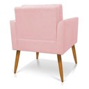 Ver imagem 5 de Kit 2 Poltronas Aline Suede Rosa Bebê Pés Palito Castanho - D’Rossi