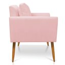 Ver imagem 6 de Kit 2 Poltronas Aline Suede Rosa Bebê Pés Palito Castanho - D’Rossi