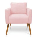 Ver imagem 7 de Kit 2 Poltronas Aline Suede Rosa Bebê Pés Palito Castanho - D’Rossi