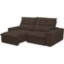 Ver imagem 5 de Sofá Retrátil Reclinável para Sala de Estar Living 230cm Dimas F04 Veludo Marrom - Lyam Decor