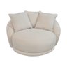 Poltrona Giratória 122cm Mercy Bouclé Suave Off White - Sallar Home - 1