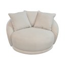 Ver imagem 1 de Poltrona Giratória 122cm Mercy Bouclé Suave Off White - Sallar Home