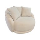Ver imagem 5 de Poltrona Giratória 122cm Mercy Bouclé Suave Off White - Sallar Home