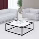Ver imagem 2 de Mesa de Centro Sala 84x84x35cm Aço e Madeira Industrial Moon Don Castro Decor