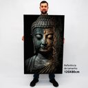 Ver imagem 2 de Quadro Decorativo Buda Meditando em Moldura Caixa Tacolado Moldura Caixa 3cm Branca com Vidro 80 X 1