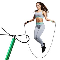 Corda de Pular Speed Rope Rolamento Treino Cross Academia Musculaçao Exercicio Fisico:verde - 3
