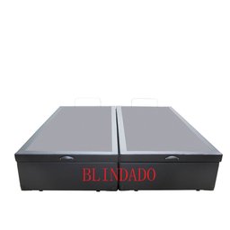 Cama Box Baú Queen Bipartido Blindado Sintético Cinza Com Pistão A Gás - 2