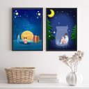 Ver imagem 2 de Conjunto 2 Quadros Decorativos Arte autismo 33x24cm:madeira Preta