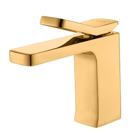 Torneira Monocomando Dourada Gold Bica Baixa Luxo Banheiro Lavabo Pia Cuba Inovartte In60