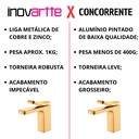 Ver imagem 2 de Torneira Monocomando Dourada Gold Bica Baixa Luxo Banheiro Lavabo Pia Cuba Inovartte In60