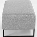 Ver imagem 6 de Puff Decorativo Sala de Estar Cléo 90cm Base de Ferro Preto W01 Bouclê Cinza - Lyam Decor