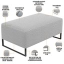 Ver imagem 3 de Puff Decorativo Sala de Estar Cléo 90cm Base de Ferro Preto W01 Bouclê Cinza - Lyam Decor