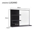 Ver imagem 3 de Armário para Banheiro com Espelho Lugano 60 X 45cm - Preto
