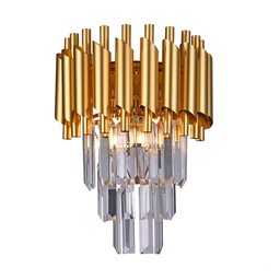 Arandela Dourada com Cristais 33cm 2e14 Paris Luz - 1