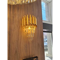 Arandela Dourada com Cristais 33cm 2e14 Paris Luz - 2